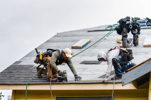 Professional Gutter Installation technician working in Hollsopple, PA